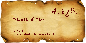 Adamik Ákos névjegykártya
