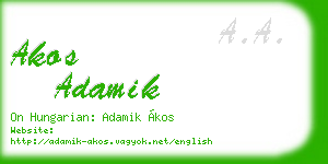 akos adamik business card