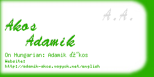 akos adamik business card